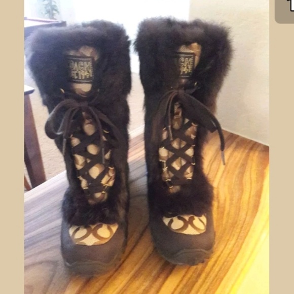 coach fur lined boots